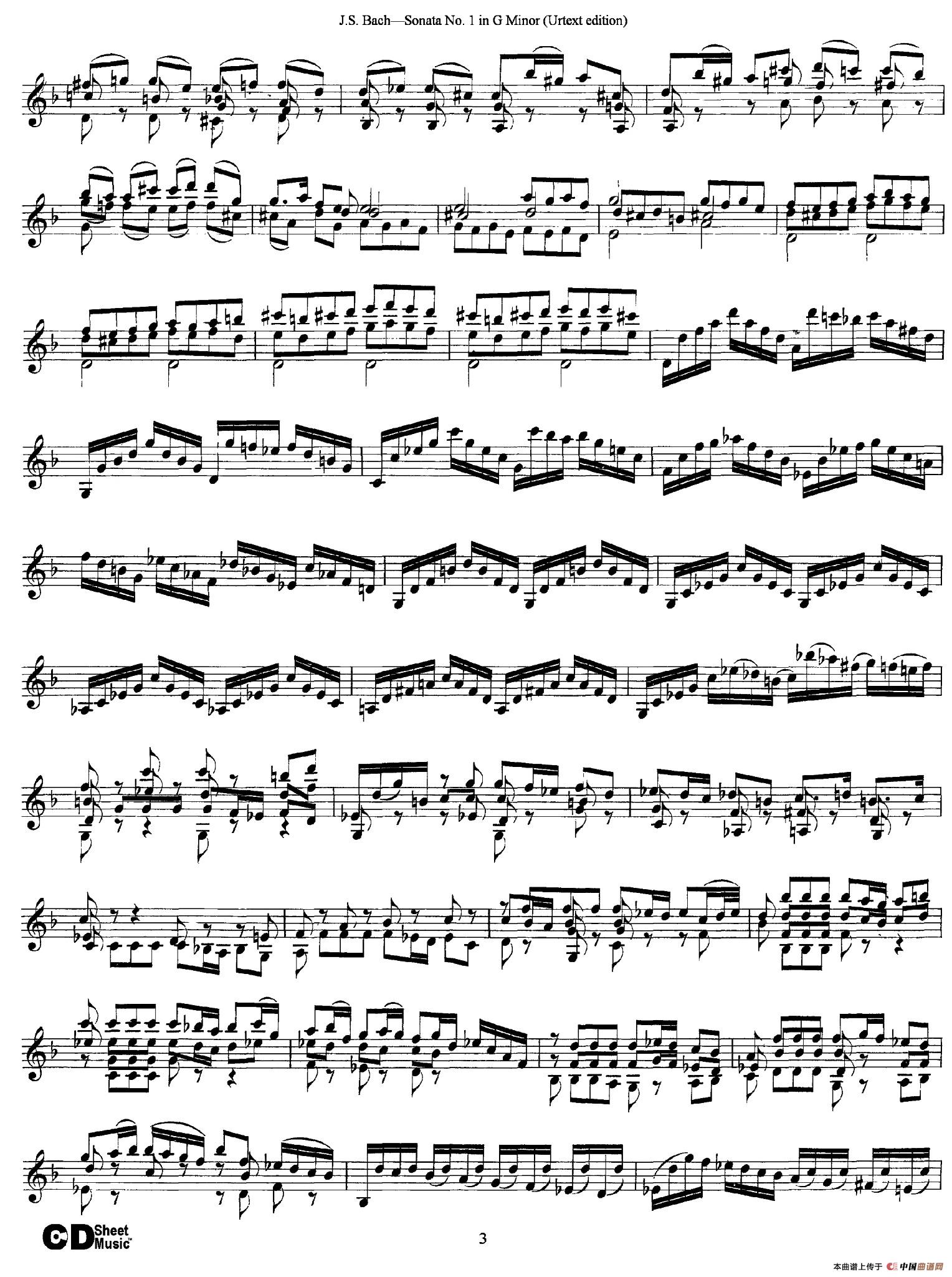 6 Violin Sonatas and Partitas 1.Sonata No.1 G Minor（Urtext edition）(1)_原文件名：003.jpg