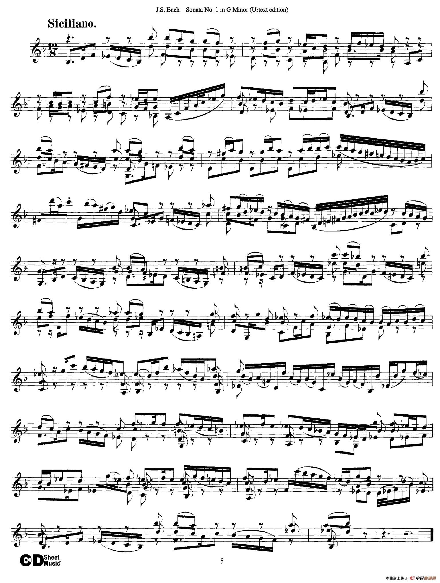 6 Violin Sonatas and Partitas 1.Sonata No.1 G Minor（Urtext edition）(1)_原文件名：005.jpg