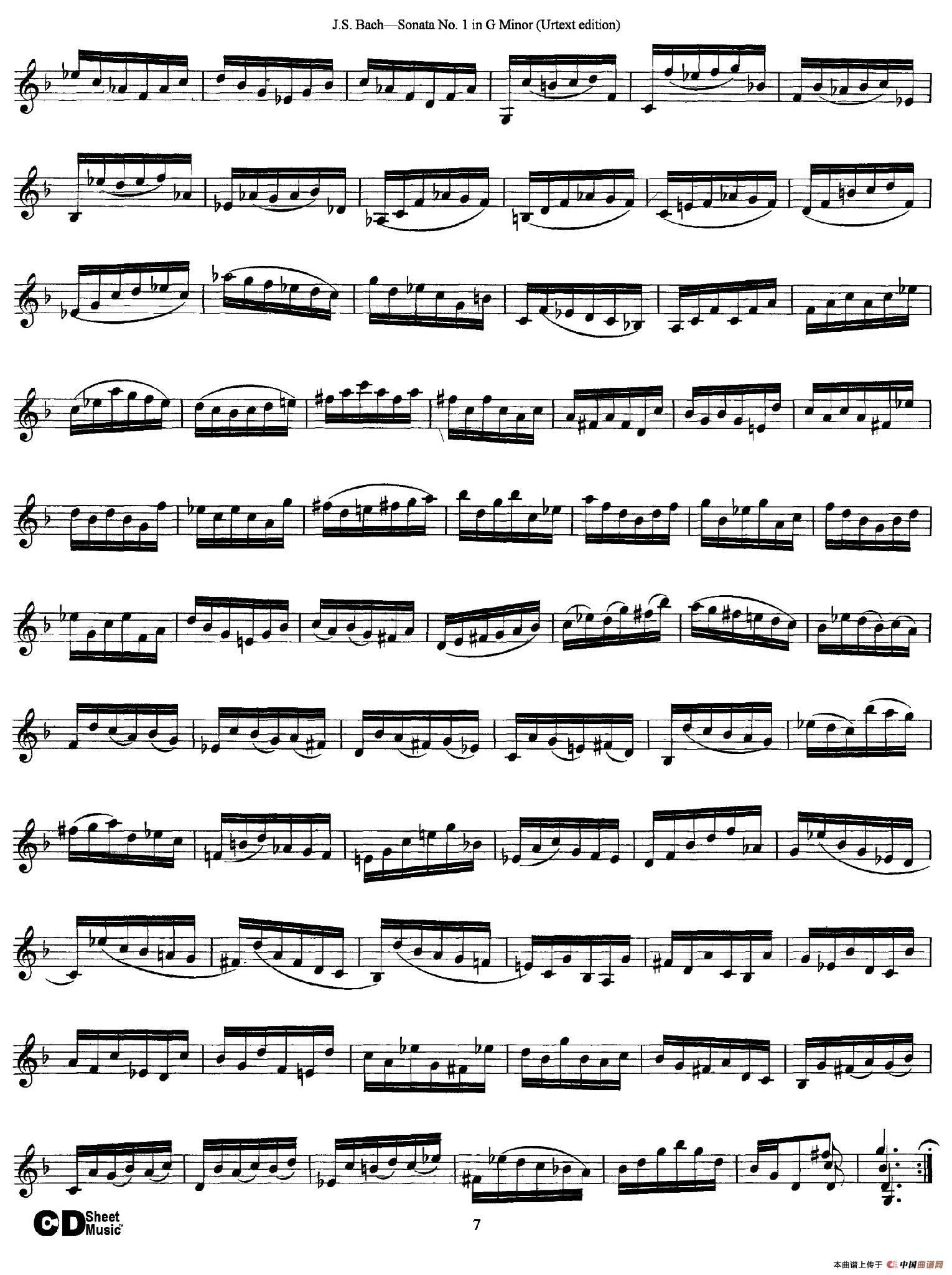 6 Violin Sonatas and Partitas 1.Sonata No.1 G Minor（Urtext edition）(1)_原文件名：007.jpg