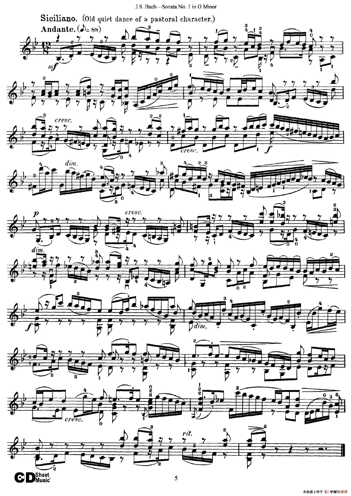 6 Violin Sonatas and Partitas 1.Sonata No.1 G Minor(1)_原文件名：005.jpg
