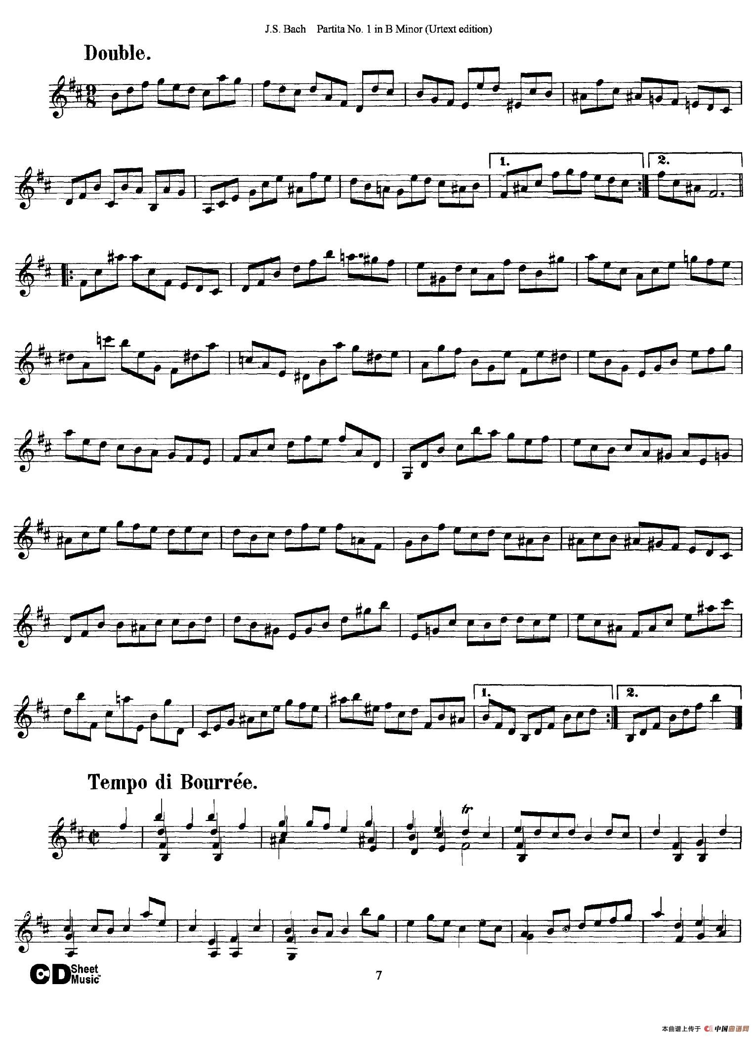 6 Violin Sonatas and Partitas 2.Partita No.1 B Minor（Urtext edition）(1)_原文件名：007.jpg