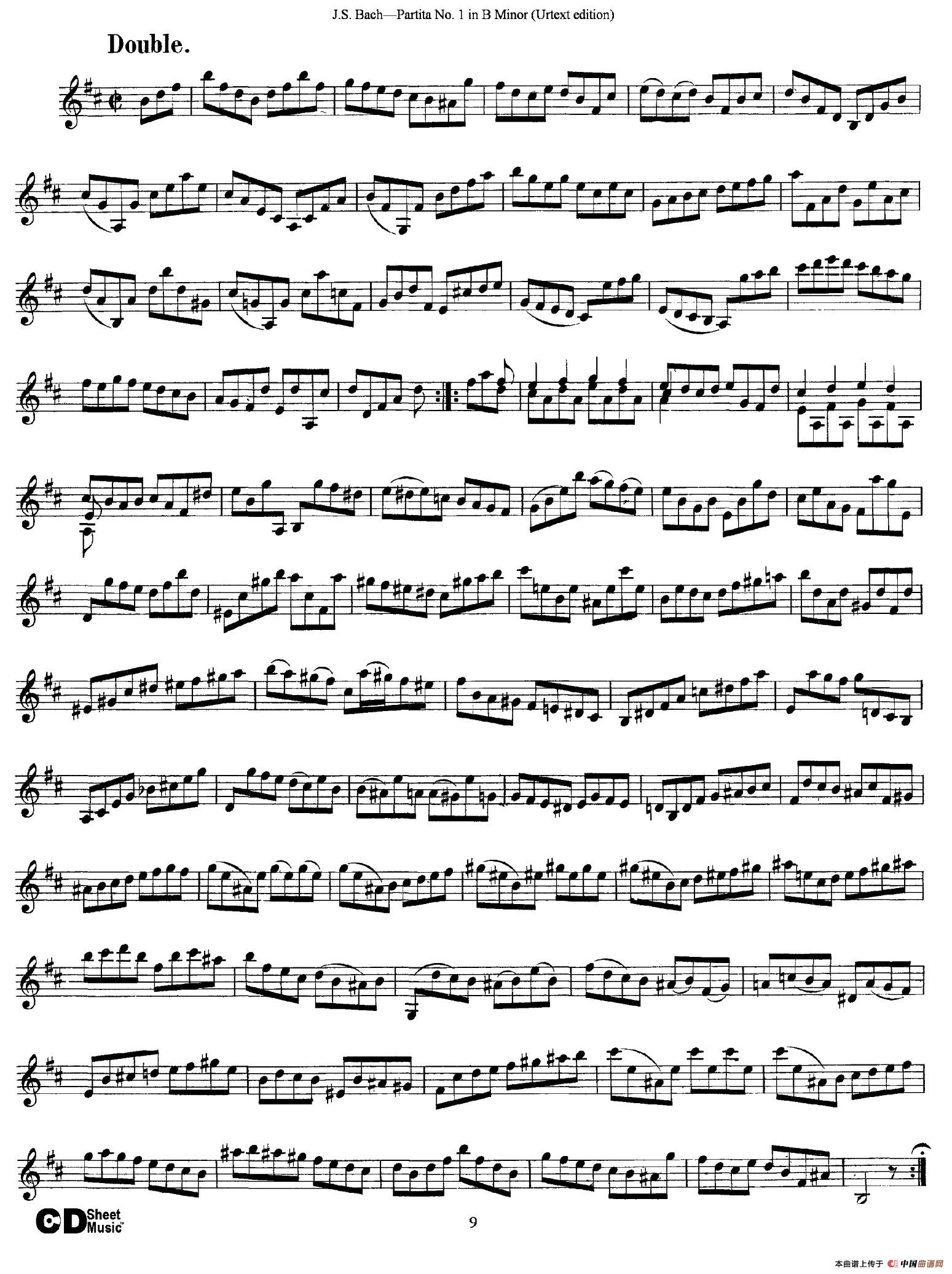6 Violin Sonatas and Partitas 2.Partita No.1 B Minor（Urtext edition）(1)_原文件名：009.jpg