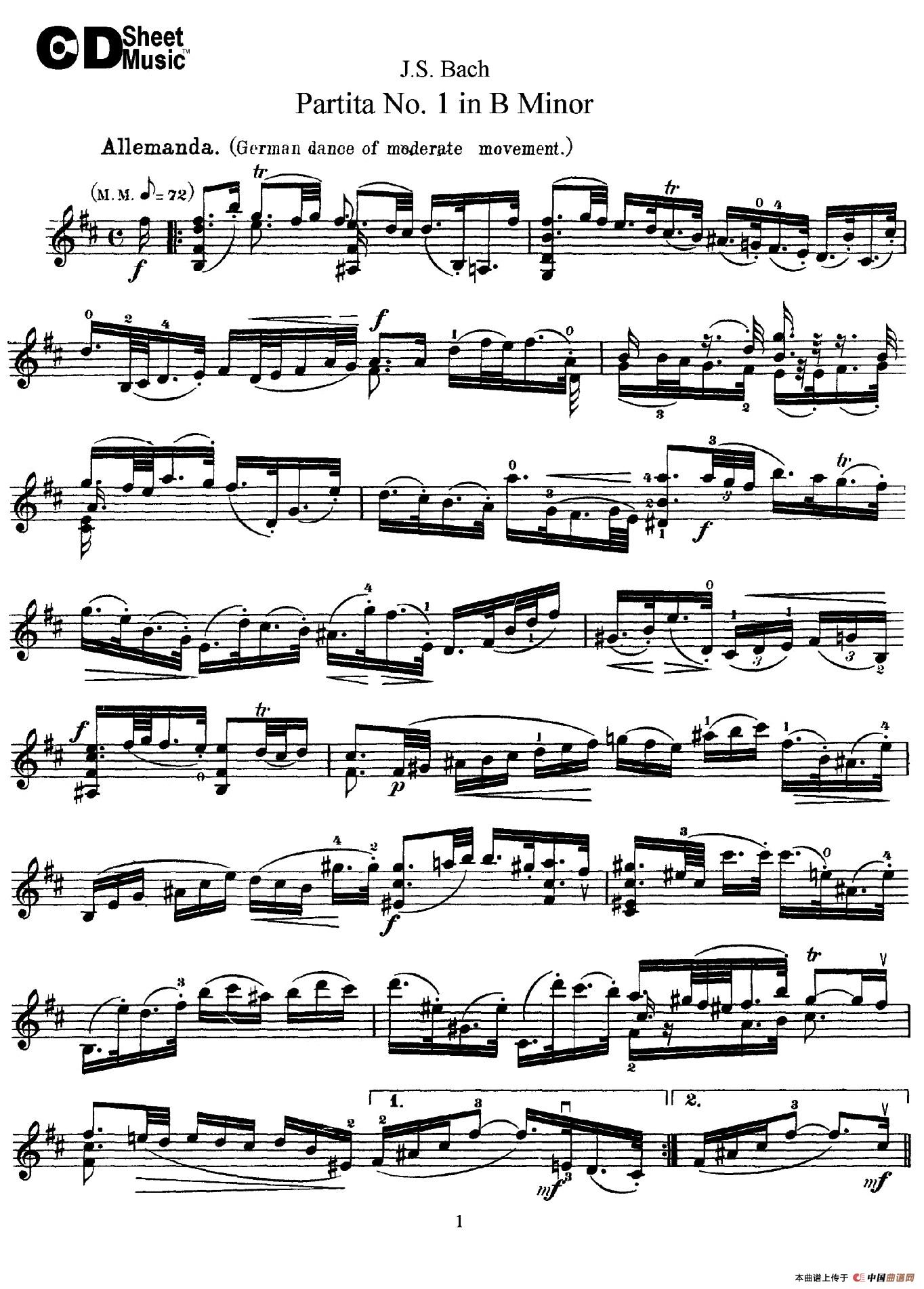 6 Violin Sonatas and Partitas 2.Partita No.1 B Minor(1)_原文件名：001.jpg