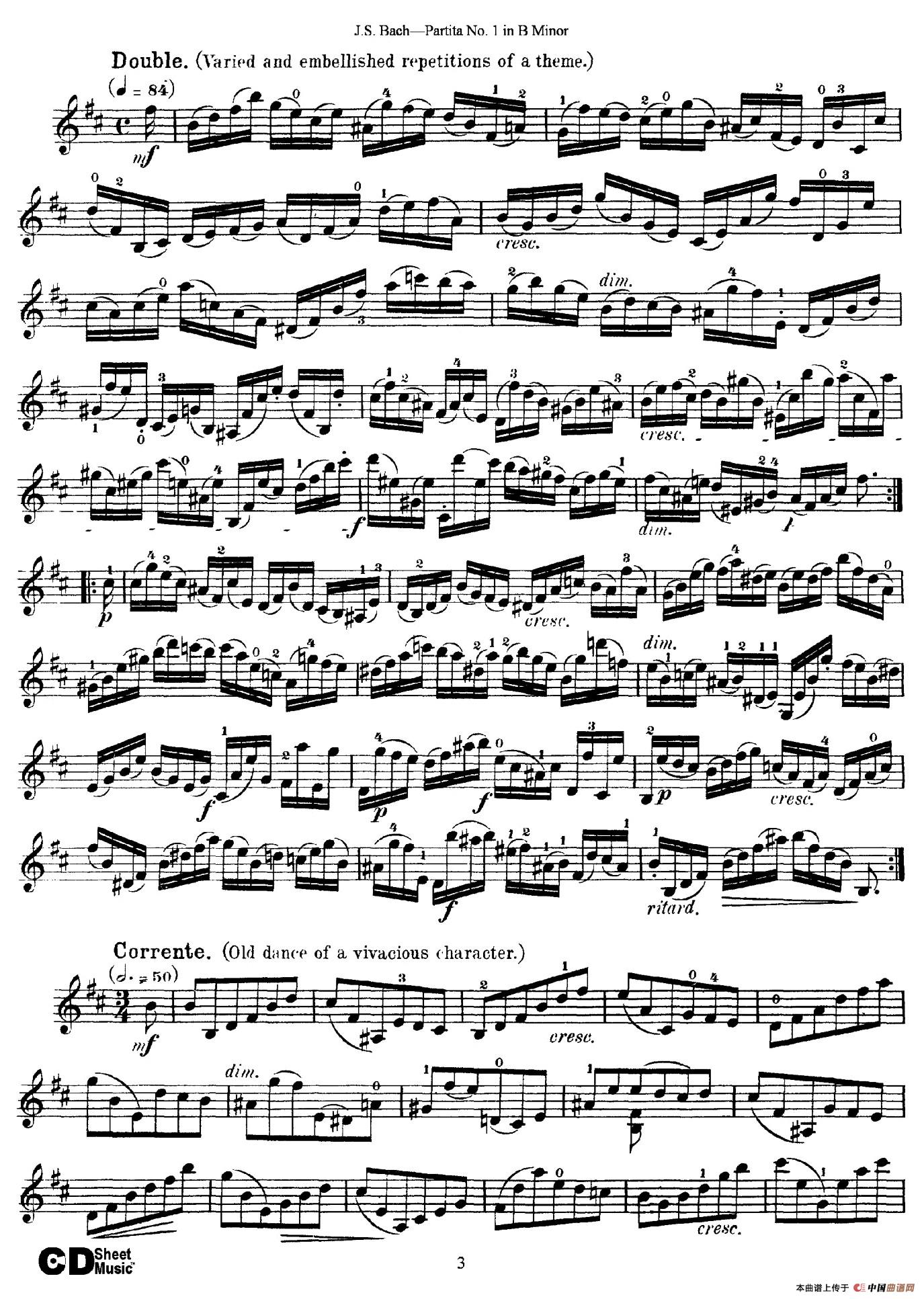 6 Violin Sonatas and Partitas 2.Partita No.1 B Minor(1)_原文件名：003.jpg