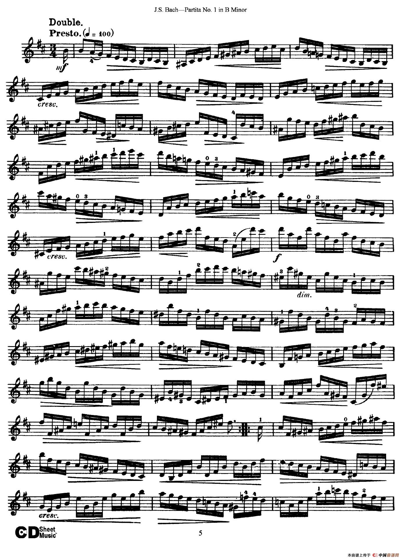 6 Violin Sonatas and Partitas 2.Partita No.1 B Minor(1)_原文件名：005.jpg