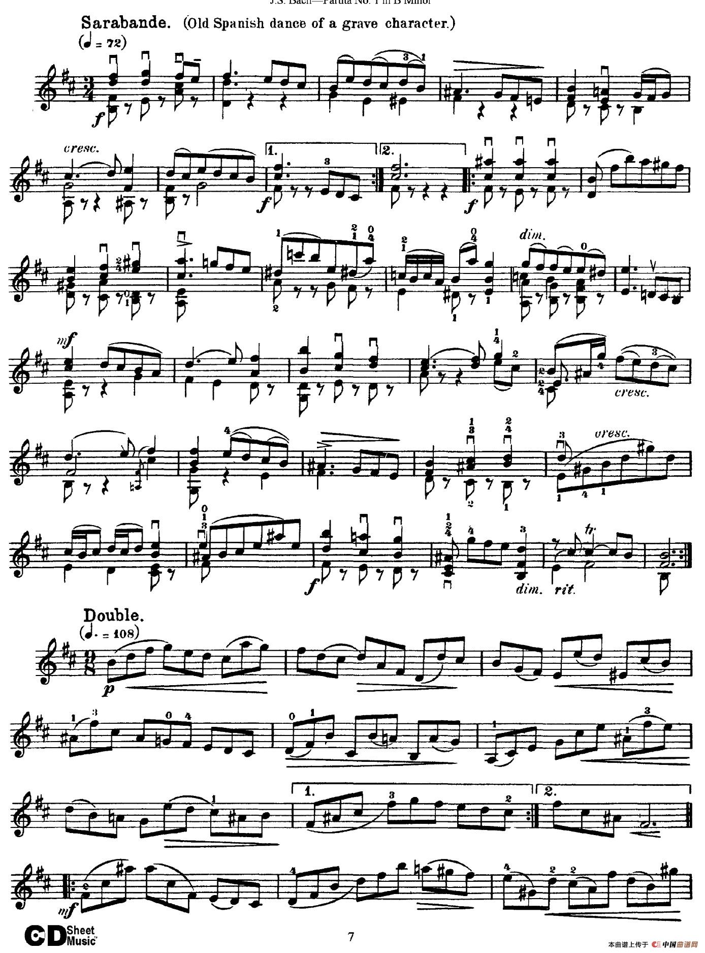 6 Violin Sonatas and Partitas 2.Partita No.1 B Minor(1)_原文件名：007.jpg