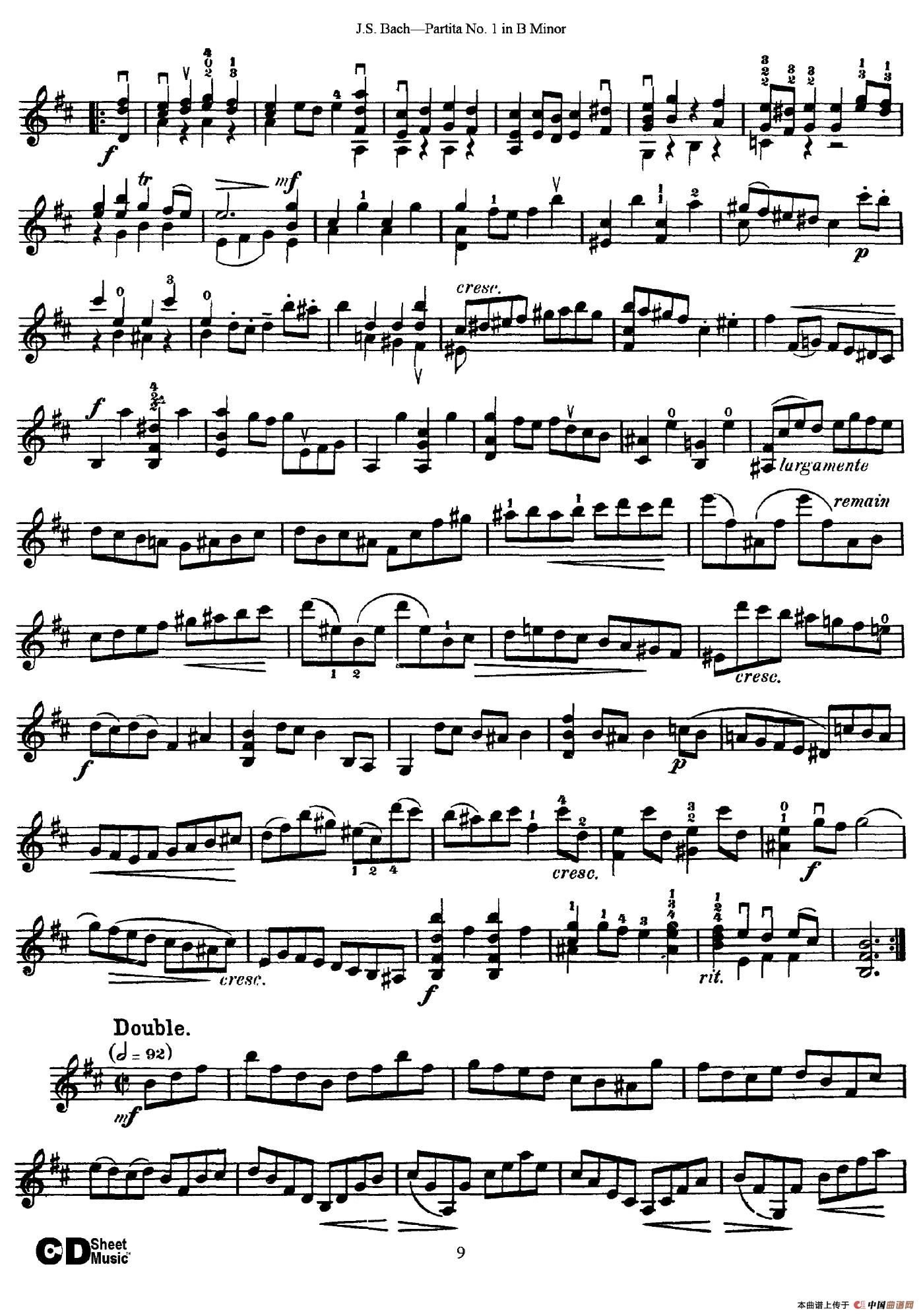 6 Violin Sonatas and Partitas 2.Partita No.1 B Minor(1)_原文件名：009.jpg