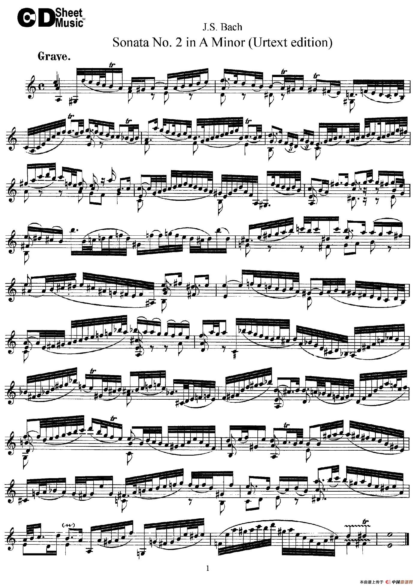 6 Violin Sonatas and Partitas 3.Sonata No.2 A Minor（Urtext edition）(1)_原文件名：001.jpg