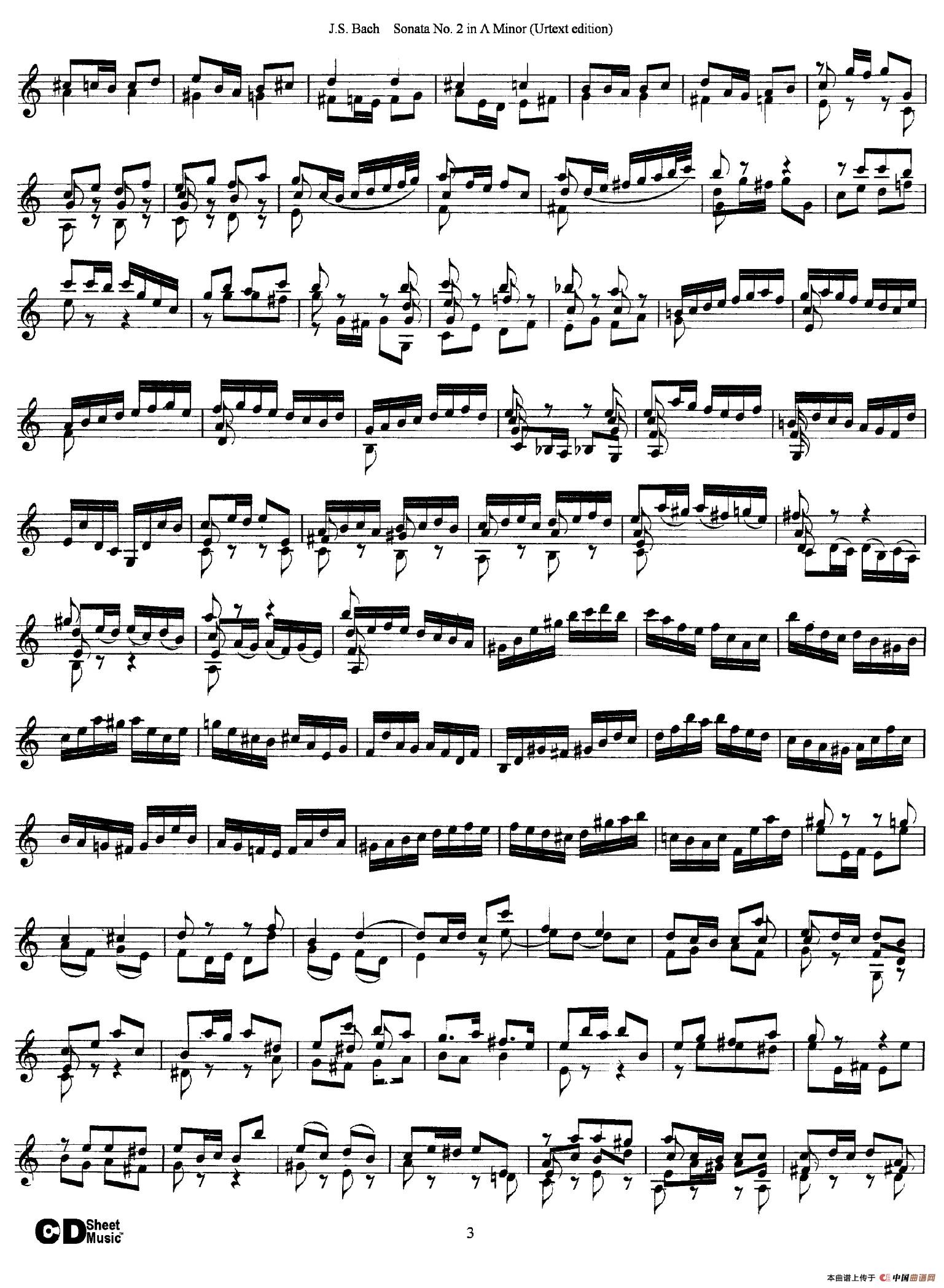 6 Violin Sonatas and Partitas 3.Sonata No.2 A Minor（Urtext edition）(1)_原文件名：003.jpg