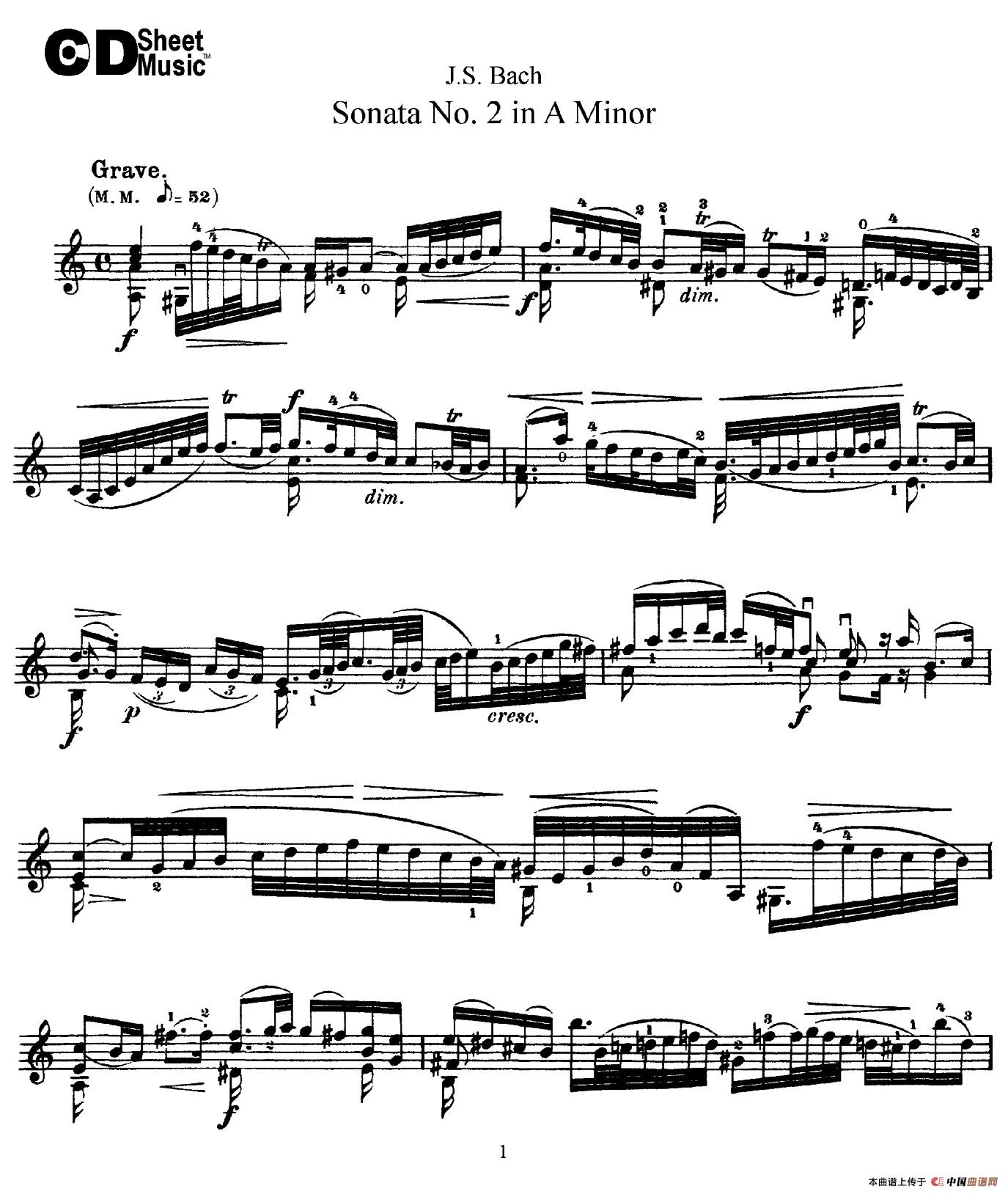 6 Violin Sonatas and Partitas 3.Sonata No.2 A Minor(1)_原文件名：001.jpg