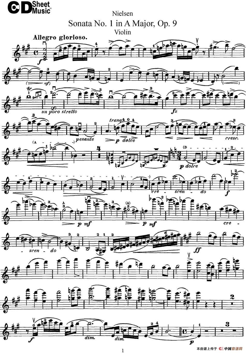 Violin Sonata No.1 in A Major Op.9(1)_原文件名：Violin Sonata No.1 in A Major, Op.9_页面_1.jpg