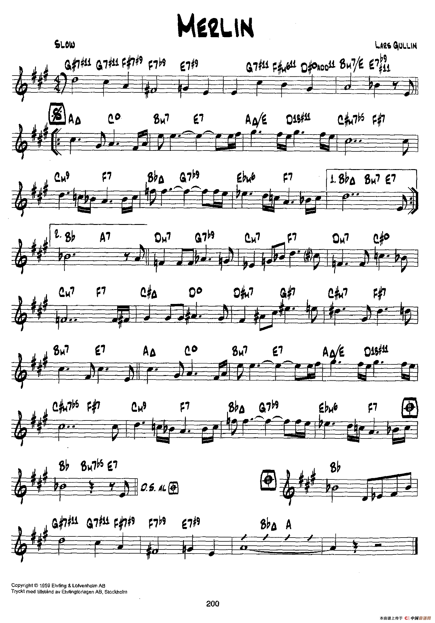 降B爵士乐谱:MERLIN(1)_原文件名:降B爵士乐谱:MERLIN.png