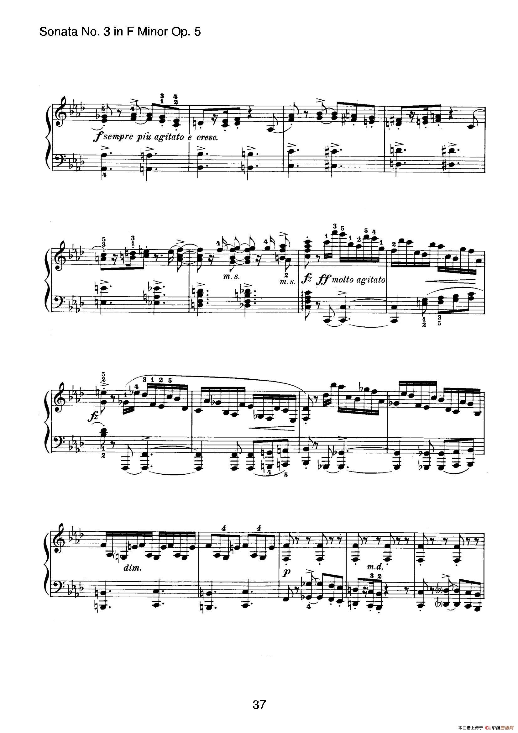 Piano Sonata No.3 in f Minor Op.5(f小调第三钢琴奏鸣曲)(1)_原文件名:037.jpg