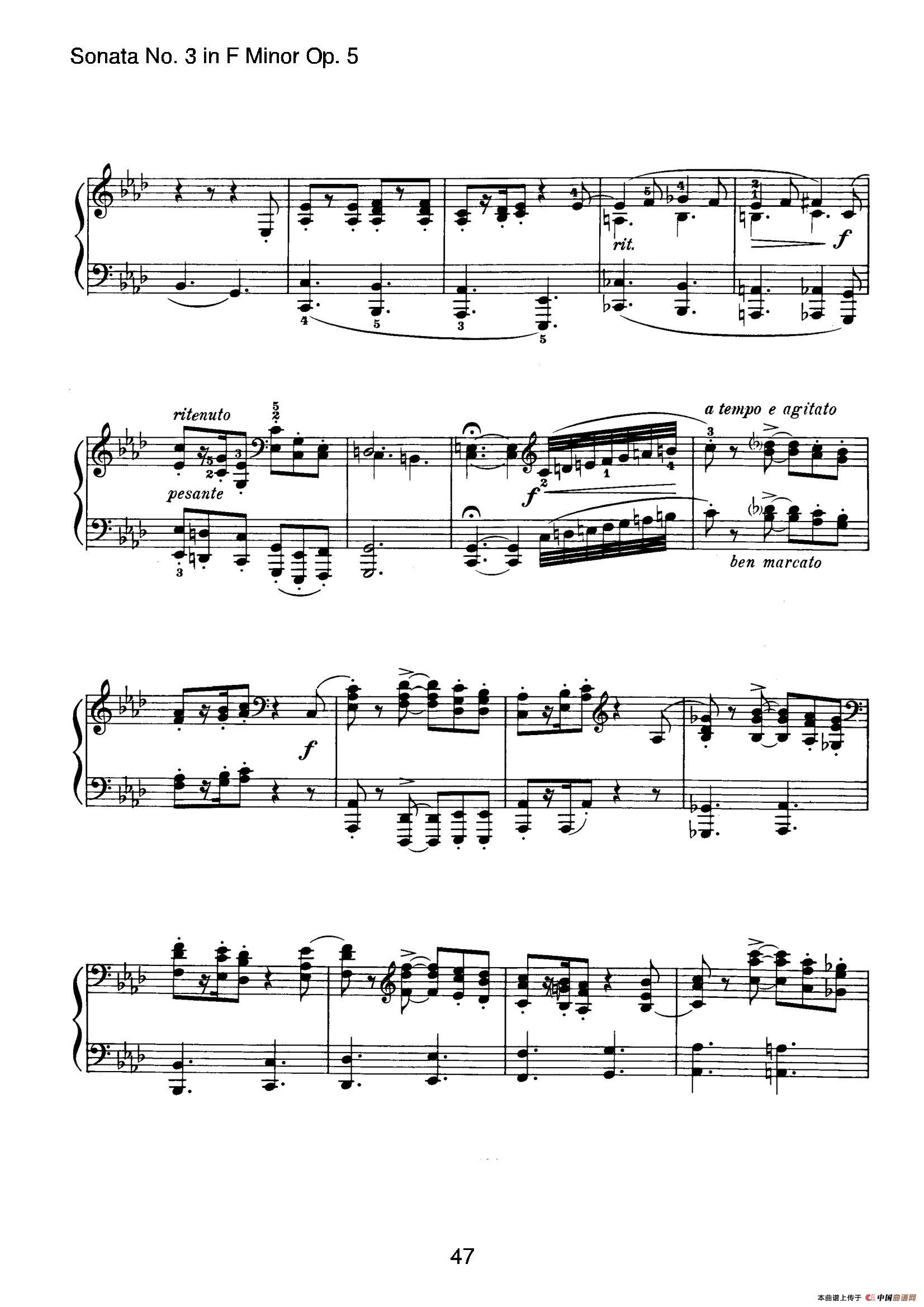 Piano Sonata No.3 in f Minor Op.5(f小调第三钢琴奏鸣曲)(1)_原文件名:047.jpg