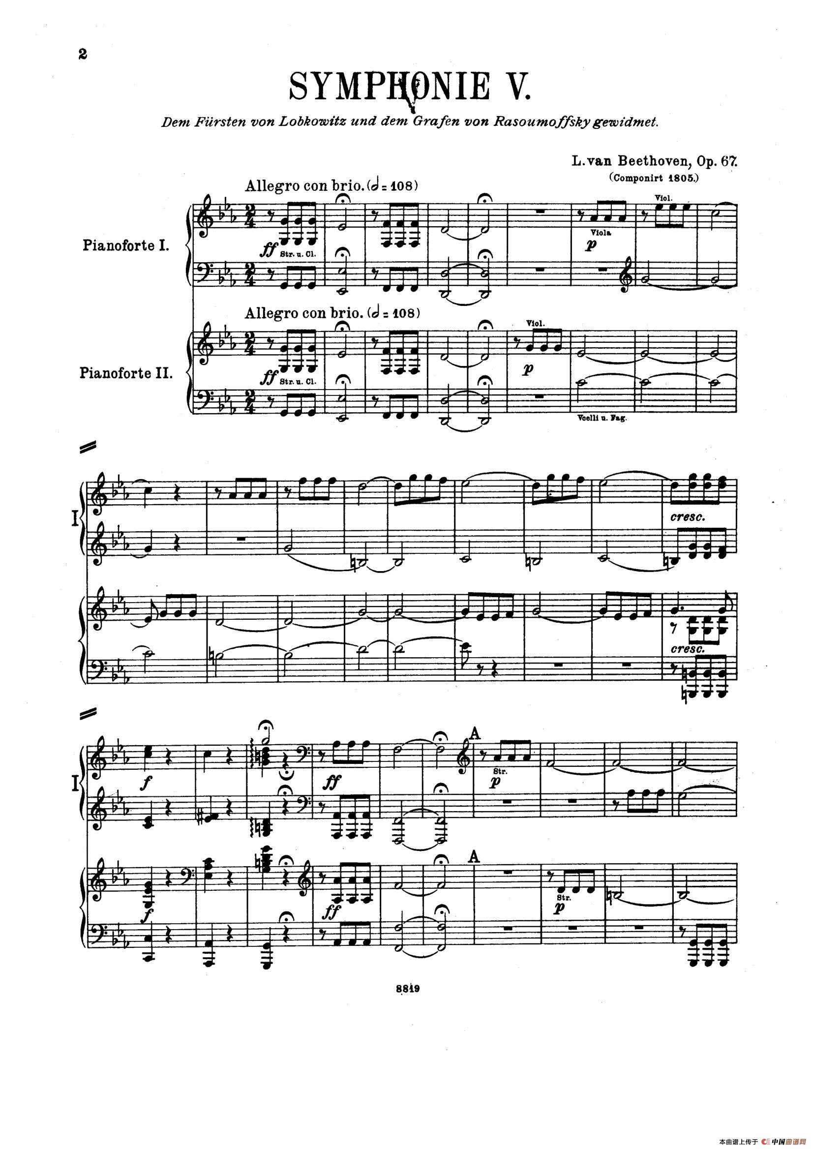 Symphony No.5 in c Minor Op.67(双钢琴版第1——2乐章)(1)_原文件名:001.jpg