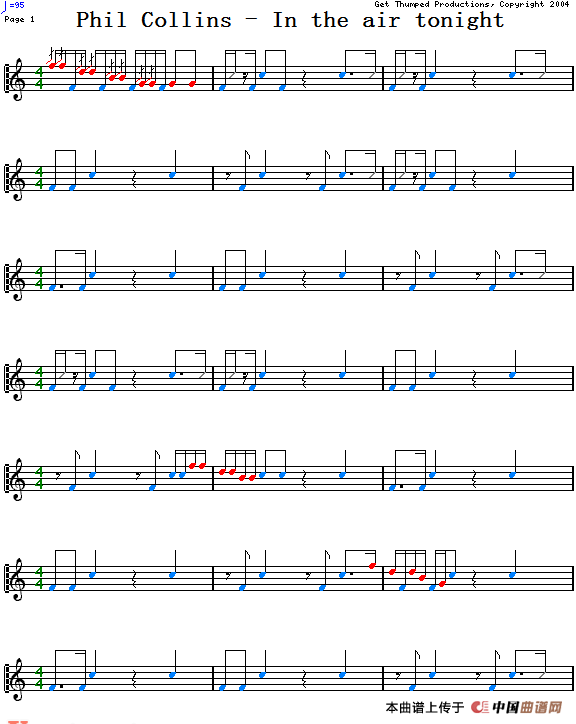 爵士鼓谱:Phil Collins - In the air tonight(1)_原文件名:爵士鼓谱:Phil Collins - In the air tonight.png
