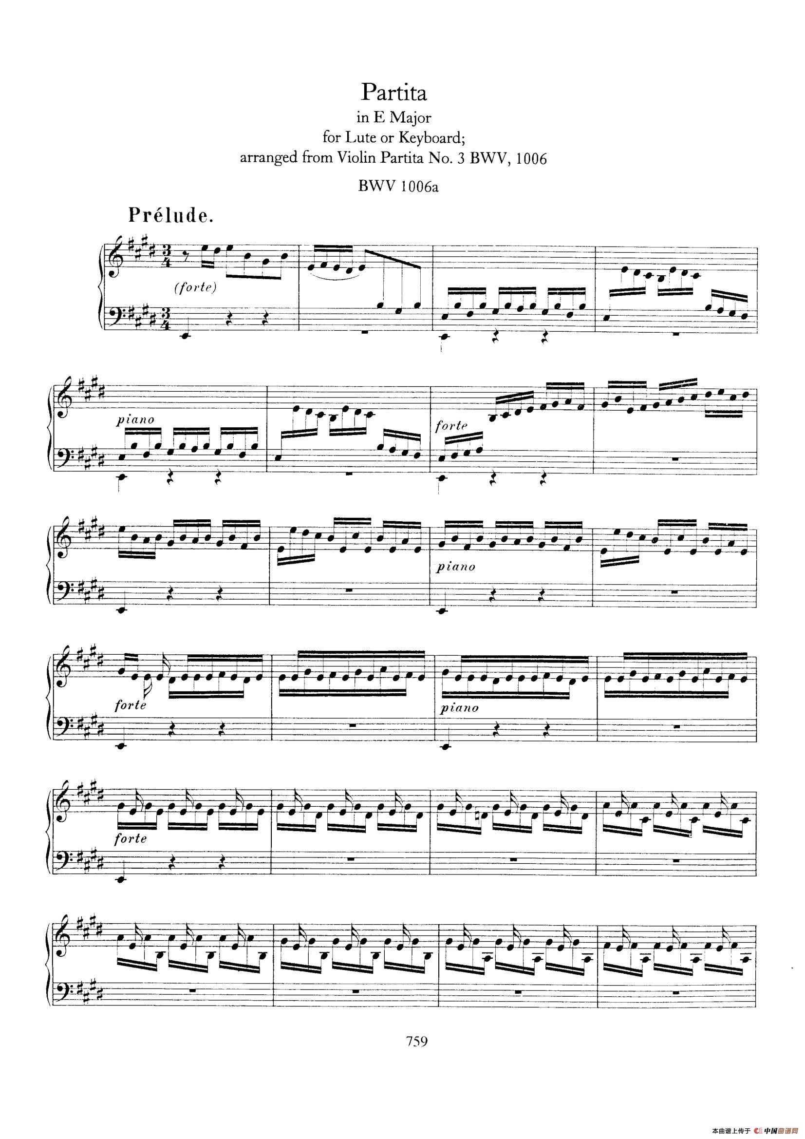 Partita in E Major BWV 1006a(E大调第三无伴奏小提琴组曲·钢琴独奏版)(1)_原文件名:001.jpg