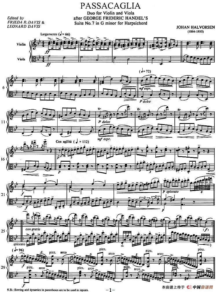 Passacaglia(帕萨卡利亚)(小提琴+中提琴)(1)_原文件名:Handel-Halvorsen《Passacaglia》(亨德尔-哈尔沃森《帕萨卡利亚》、小提琴+中提琴).jpg