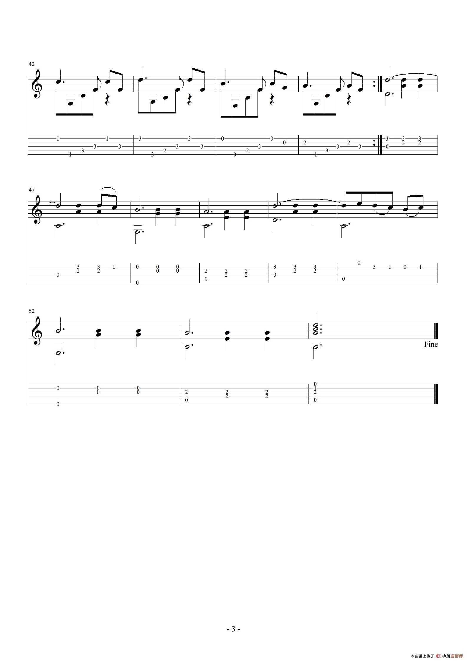 La Valse D‘Amelie(艾蜜莉圆舞曲)(《天使爱美丽》插曲、吉他独奏、五线谱+六线谱)(1)_原文件名:T-3-1jpg.jpg