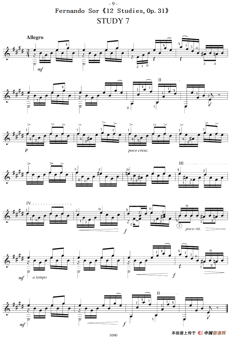 Fernando Sor《12 Studies,Op.31》(STUDY 7)(1)_原文件名:Fernando Sor《12 Studies,Op.31》(STUDY 7).png
