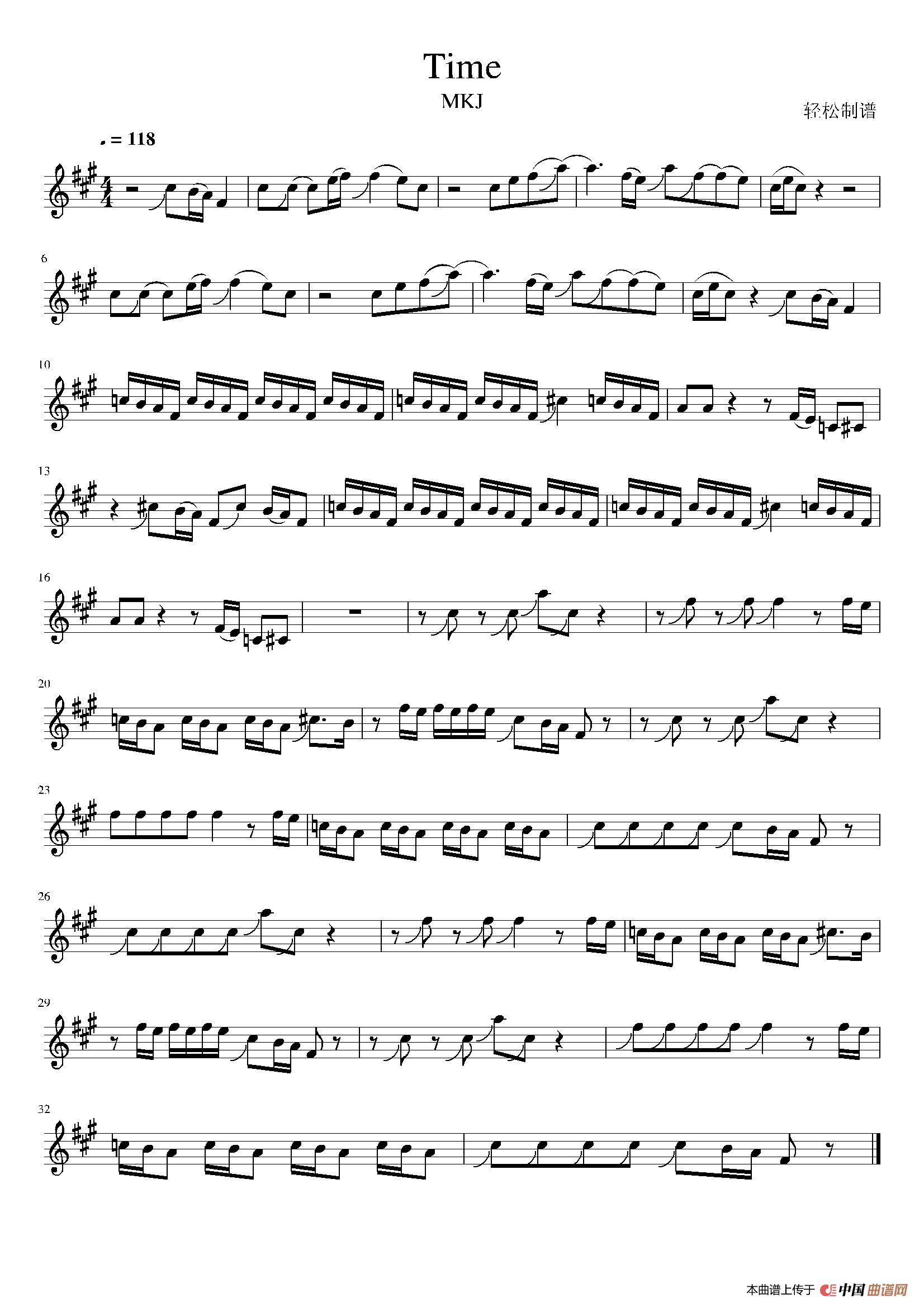​Time（降B调原谱）(1)_原文件名：001.jpg