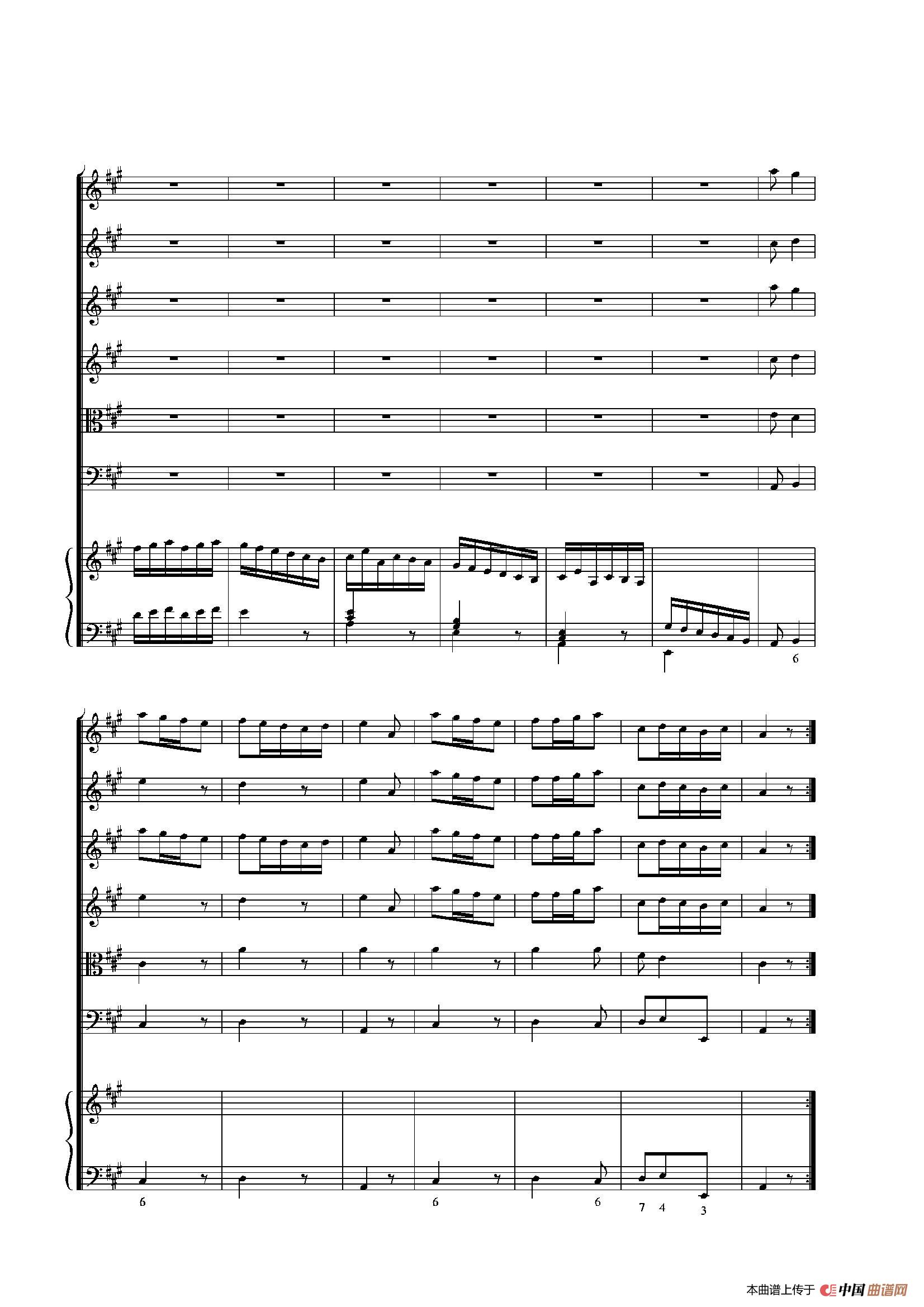 The Cembalo Solo From the Overture in A Major（A大调大提琴协奏曲总谱）(1)_原文件名：009.jpg