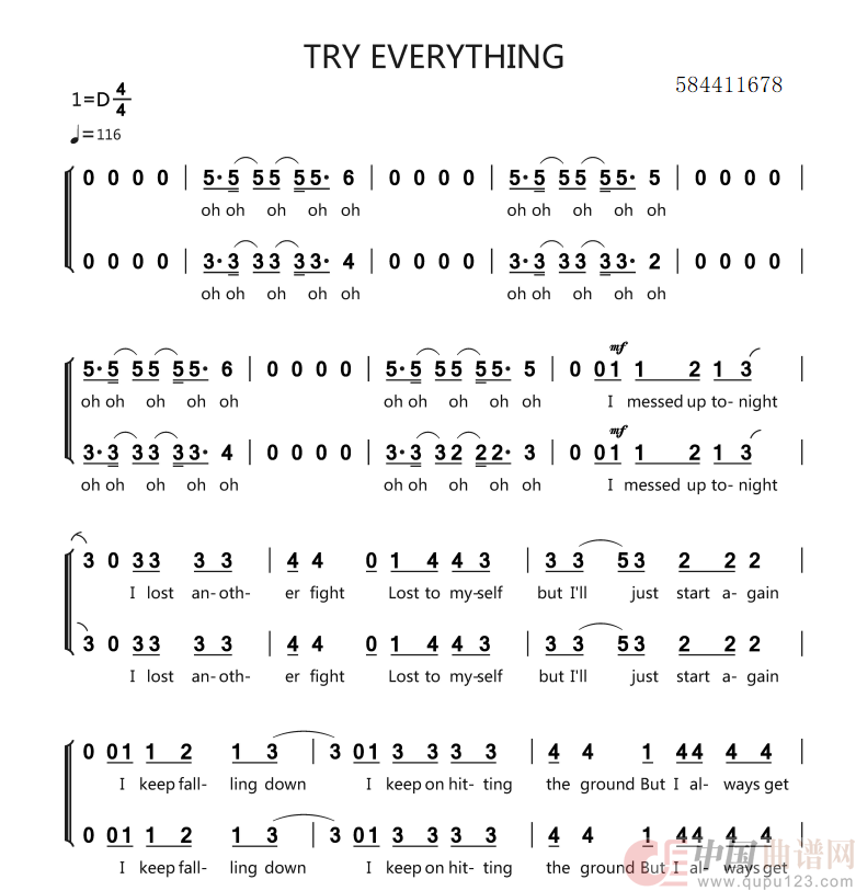 try everything 二声部合唱简谱(1)_原文件名:JXIH%C$KX9AM}J0MZYN084S.png