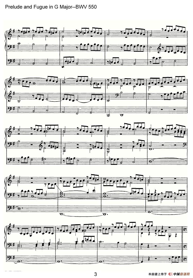 Prelude and Fugue in G Major--BWV 550(管风琴谱)(1)_原文件名:550-003.jpg