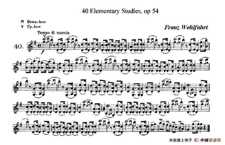 40首小提琴初级技巧练习曲之40(1)_原文件名：18Franz Wohlfahrt,  40 Elementary Studies, Op. 54-019.jpg