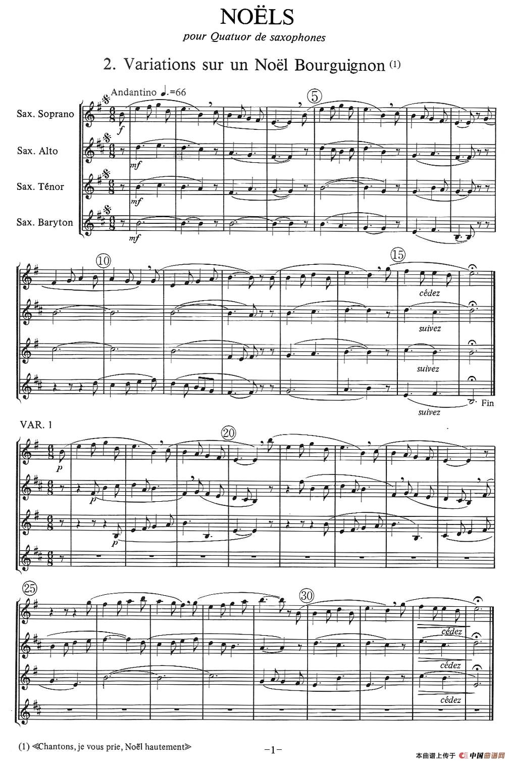 jean Bouvard 编写的6首萨克斯四重奏之二(1)_原文件名:noels (4).jpg