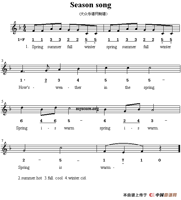 Season song（英文儿歌、线简谱混排版）(1)_原文件名：1.gif