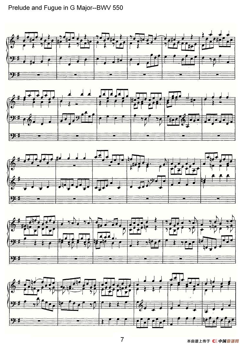 Prelude and Fugue in G Major--BWV 550(管风琴谱)(1)_原文件名:550-007.jpg