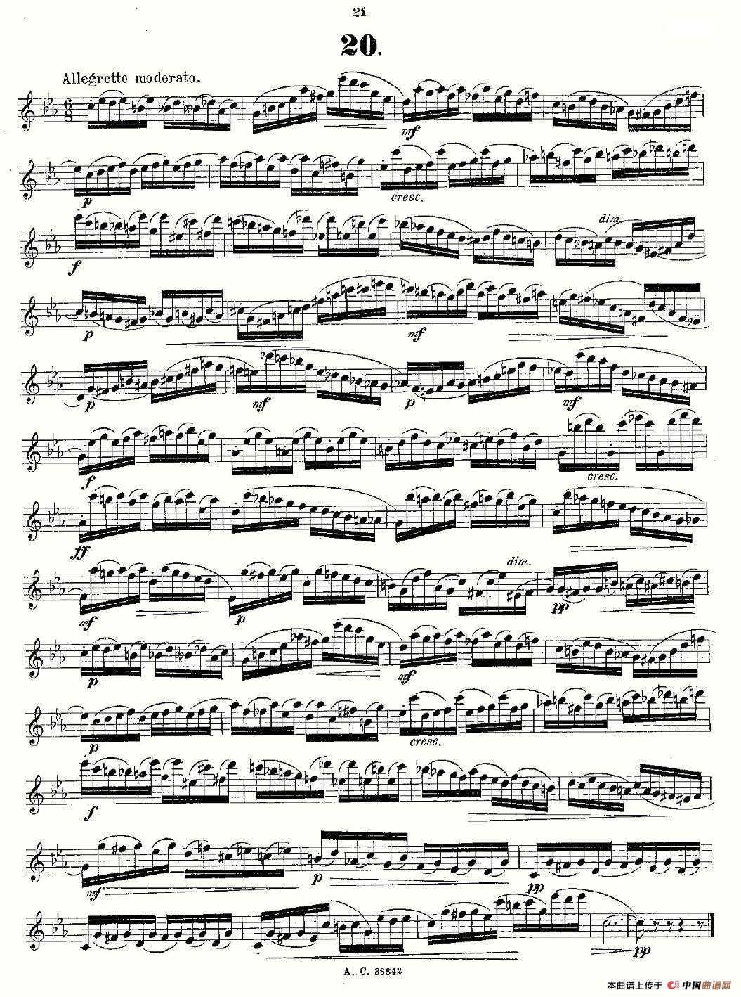24首长笛练习曲 Op.21 之13—24(1)_原文件名:Andersen_etude_op21-021.jpg