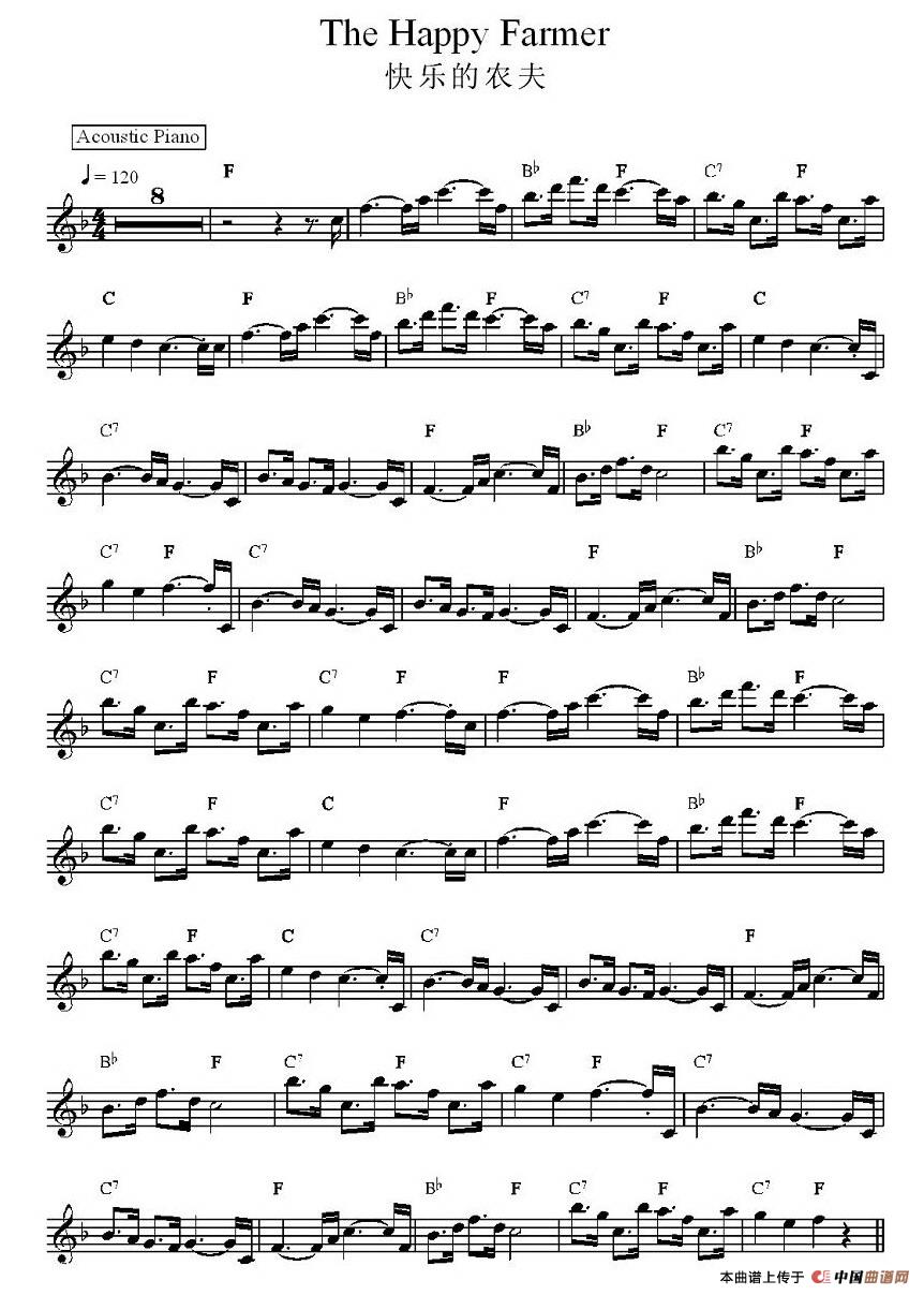 快乐的农夫(1)_原文件名:美得理乐谱集100首-024.jpg