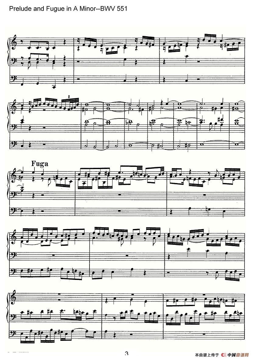 Prelude and Fugue in A Minor--BWV 551(管风琴谱)(1)_原文件名:551-003.jpg