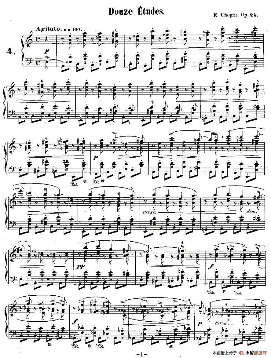 肖邦钢琴练习曲,Op.25之四(1)_原文件名:et25_4-001.jpg