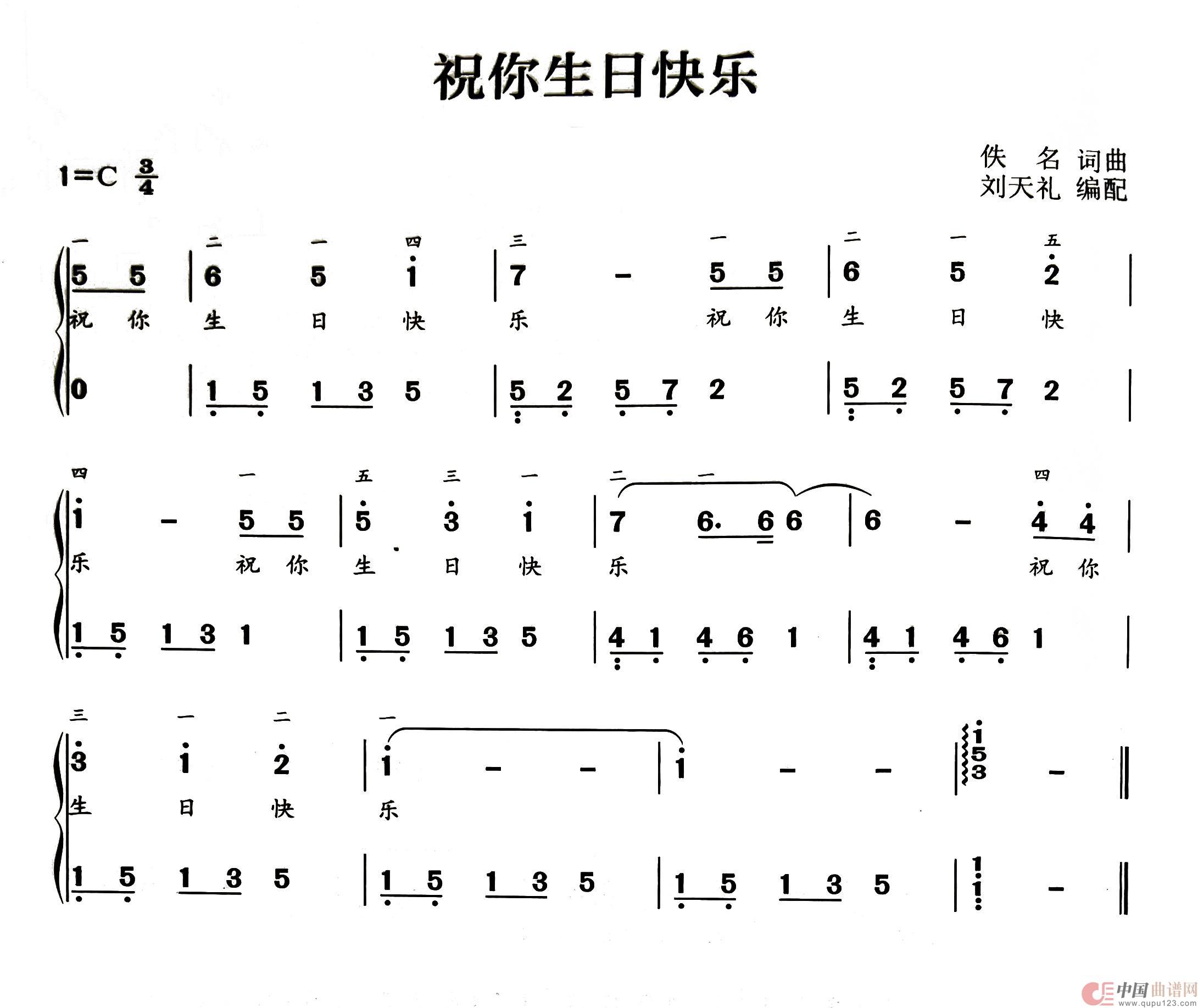 祝你生日快乐(钢琴双手简谱)(1)_原文件名:祝你生日快乐.jpg